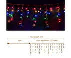 Jingle Jollys 12.5M Solar Christmas Lights Icicle String Light Multi Colour