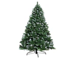 Jingle Jollys Christmas Tree 2.4m Snowy Xmas Tree Decoration 1400 Tips