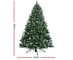 Jingle Jollys Christmas Tree 1.8m Snowy Xmas Tree Decoration 650 Tips