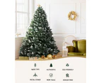 Jingle Jollys Christmas Tree 2.4m Snowy Xmas Tree Decoration 1400 Tips
