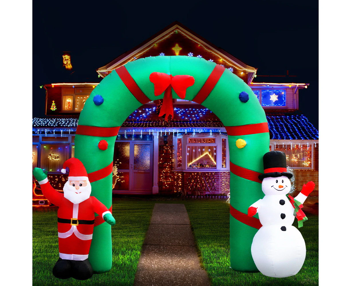 Jingle Jollys Christmas Inflatable Archwary 2.8M Illuminated Decorations