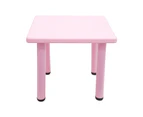 60x60cm Kid's Adjustable Square Pink Table & 2 Mixed Chairs Set