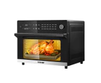 Maxkon 30L 18-In-1 Large Oil Free Air Fryer Convection Oven Cooker 1800W Dual Cook Function Black