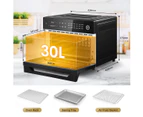 Maxkon 30L 18-In-1 Large Oil Free Air Fryer Convection Oven Cooker 1800W Dual Cook Function Black