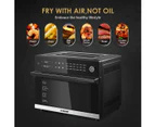 Maxkon 30L 18-In-1 Large Oil Free Air Fryer Convection Oven Cooker 1800W Dual Cook Function Black