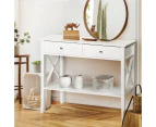 Artiss Console Table 2 Drawers 100CM White Chole