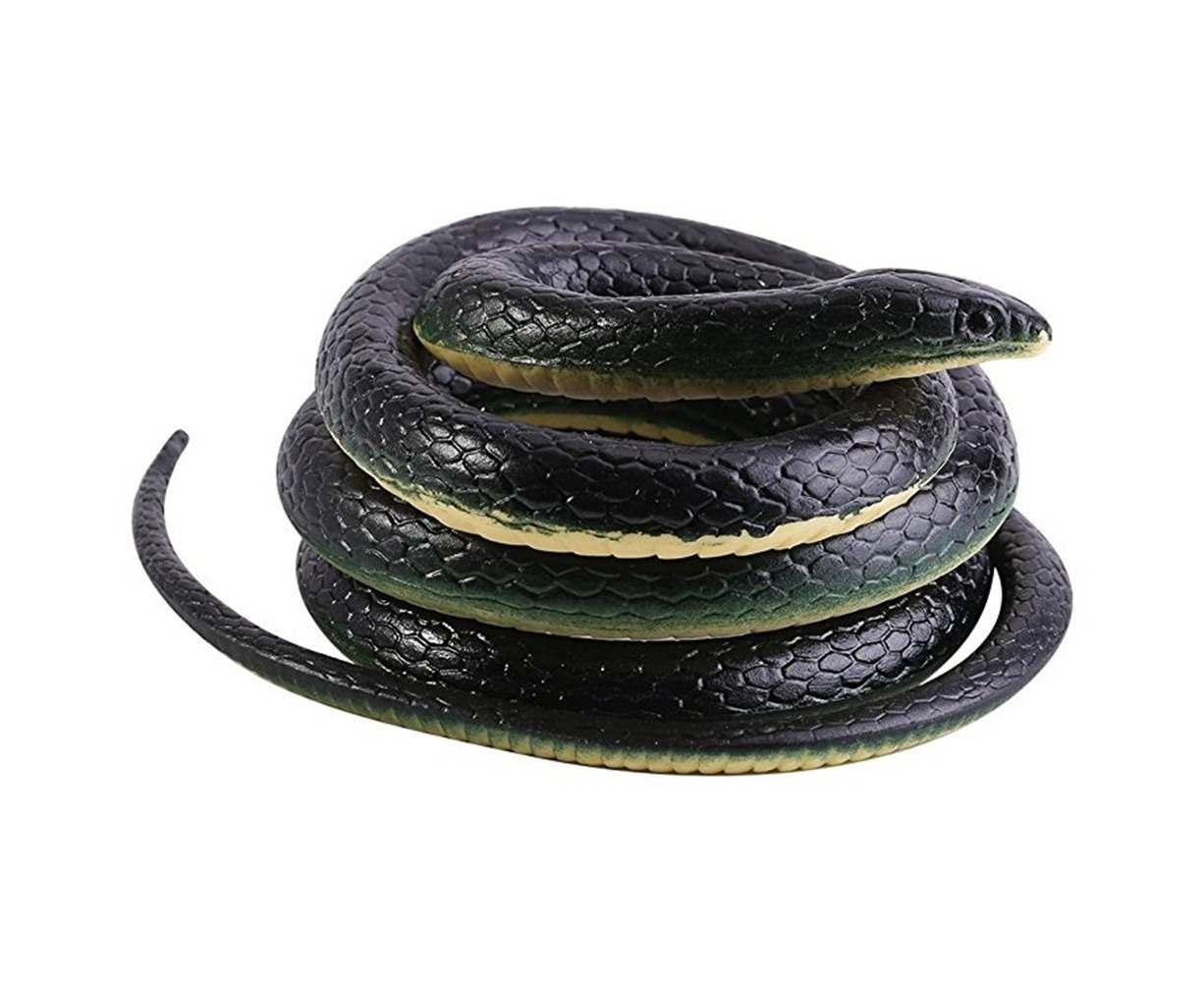 Rubber Snakes,130cm Realistic Soft Rubber Toy Snake black,Feral Garden ...