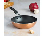 (20cm  - Fry Pan) - Ecolution Impressions Hammered Non-Stick Frying Pan, Dishwasher Safe, Riveted Stainless Steel Handle, 20cm , Copper