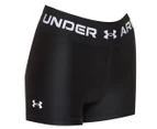 Under Armour Women's HeatGear Armour Wordmark Waistband Shorts - Black/White