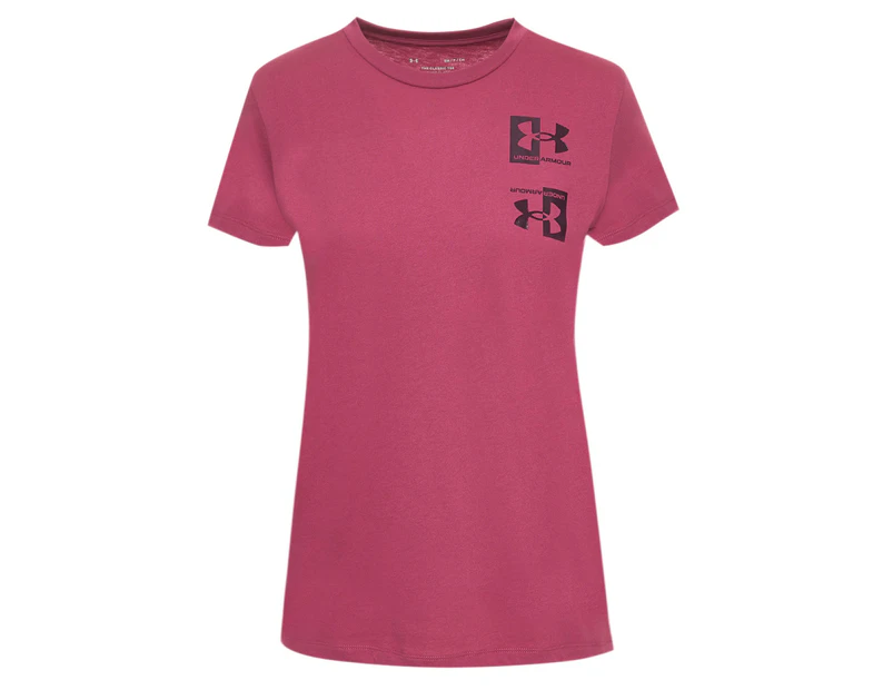 Under Armour Women's Repeat Graphic Crewneck Tee / T-Shirt / Tshirt - Pink Quartz/Polaris Purple