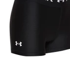 Under Armour Women's HeatGear Armour Wordmark Waistband Shorts - Black/White