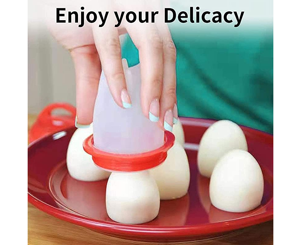 2 PACK silicone egg cooker for poached soft to hard eggs.⭐Our egg poacher cups are BPA free and FDA approved OIL FREE egg poacher by⭐LUNA TREE A egglettes egg holder cookware ⭐NEW Design 