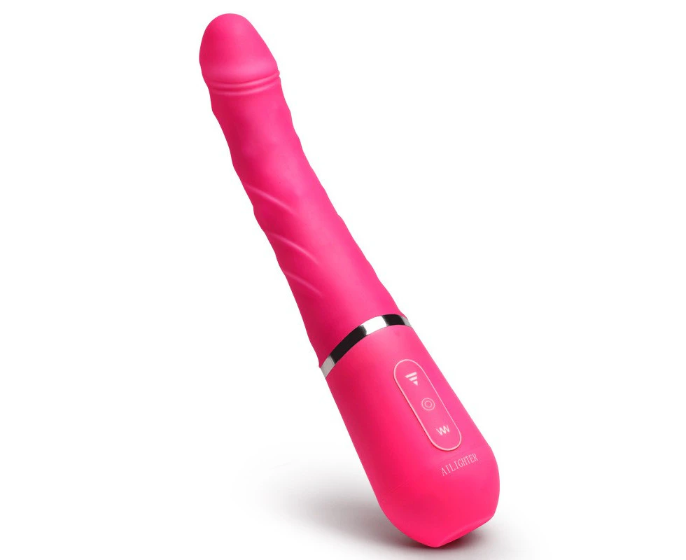 AILIGHTER Automatic Thrusting & Heating 360o Bendable Dildo Vibrator - Rose