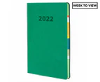 Collins Debden A5 Edge Mira Week to View 2022 Calendar Year Diary - Green