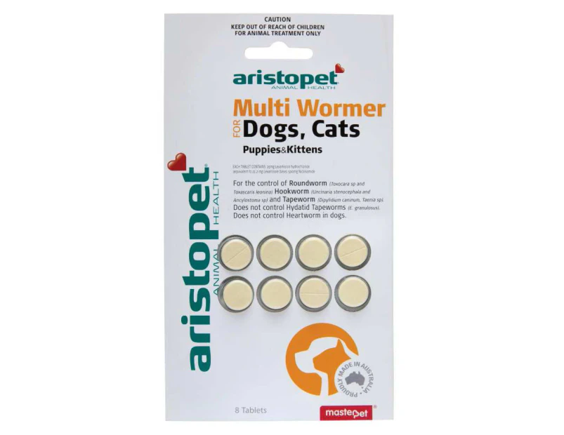 AristoPet Intestinal Multi-Wormer for Cats and Dogs - 8 Tablets