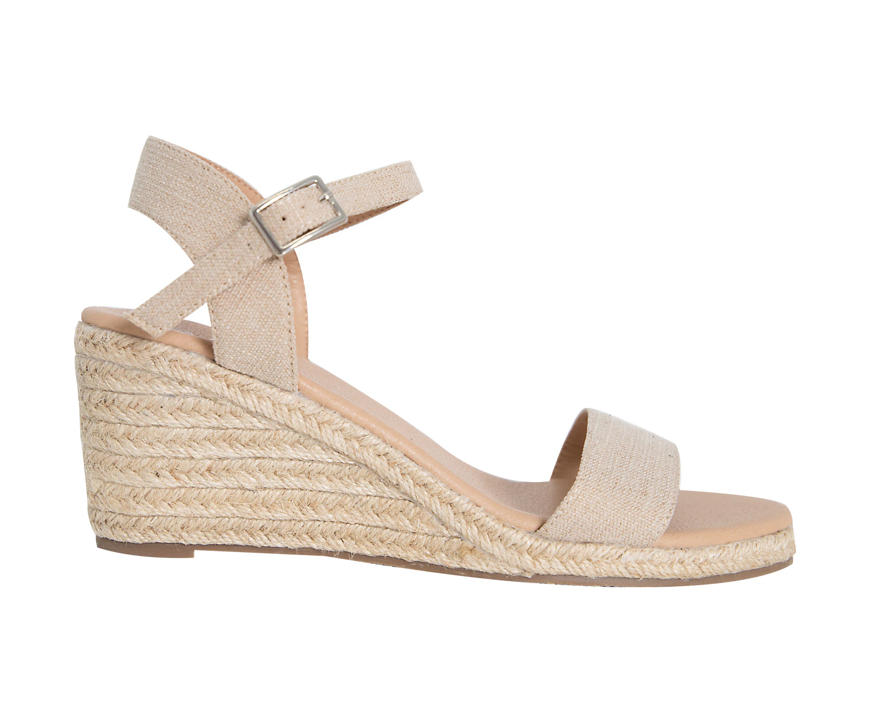 Lindsay Vybe Buckle Strap Espadrilles Wedge Women's - Natural