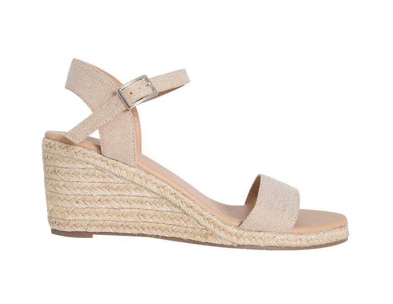 Lindsay Vybe Buckle Strap Espadrilles Wedge Women's - Natural