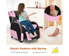 Giantex Kids Recliner Sofa Adjustable Children Armchair PU Leather Lounge Couch for Bedroom & Gaming Room,Pink