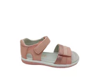 Grosby Soda Little Girls Sandals Shimmer Trim Heel In Adjustable Straps Flexi Sole - Pink