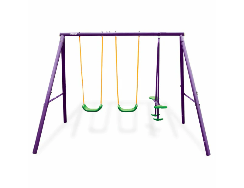 Kahuna Kids 4-Seater Swing Set Purple Green