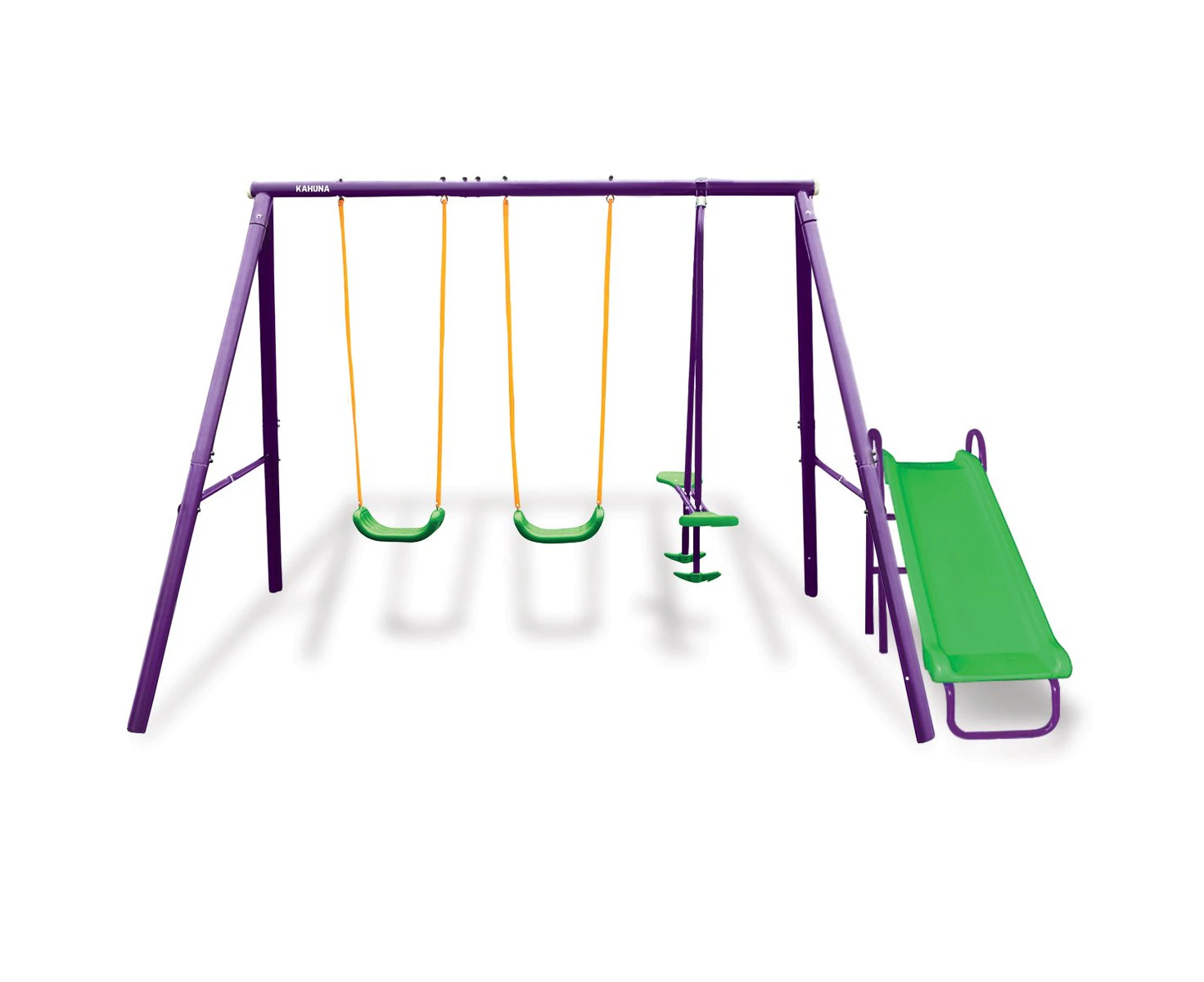 Kahuna Kids 4-Seater Swing Set with Slide Purple Green