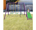 Kahuna Kids 4-Seater Swing Set with Slide Purple Green