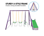 Kahuna Kids 4-Seater Swing Set with Slide Purple Green