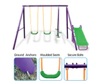 Kahuna Kids 4-Seater Swing Set with Slide Purple Green