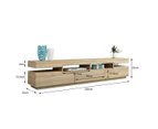 200cm TV Bench Table Stand Television Cabinet Entertainment Unit 1 Drawer 2 Doors OAK