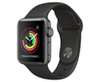 Apple Watch Series 3 (GPS) 38mm Space Grey Case with Black Sport Band 1