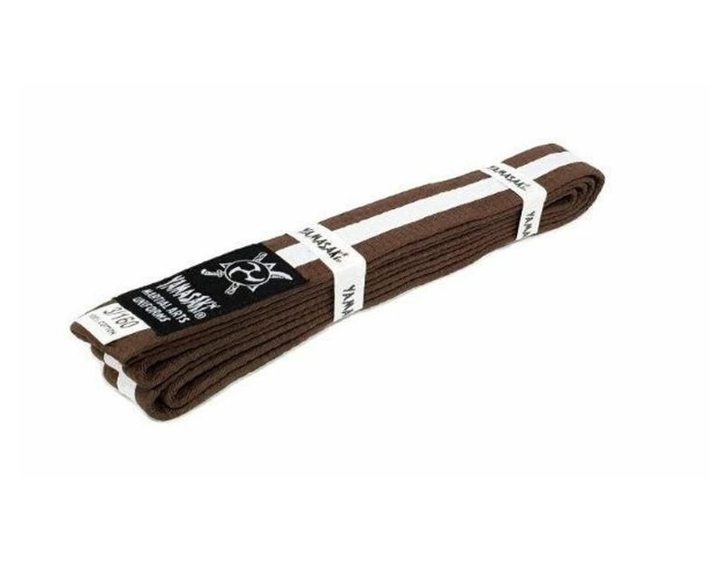 Yamasaki Coloured Martial Arts Belts (With White Stripe) [Brown 4]