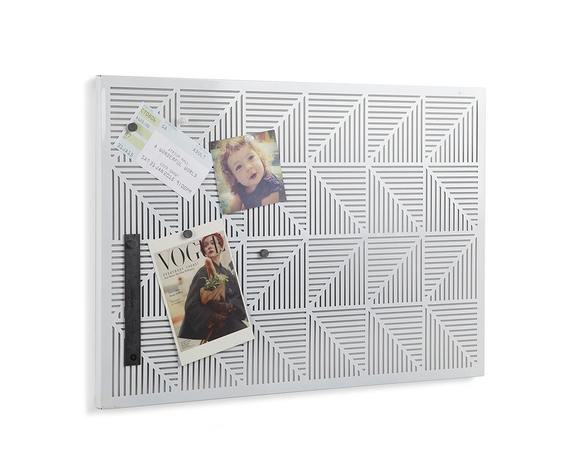 (White) - Umbra Trigon Metal Bulletin Board, White