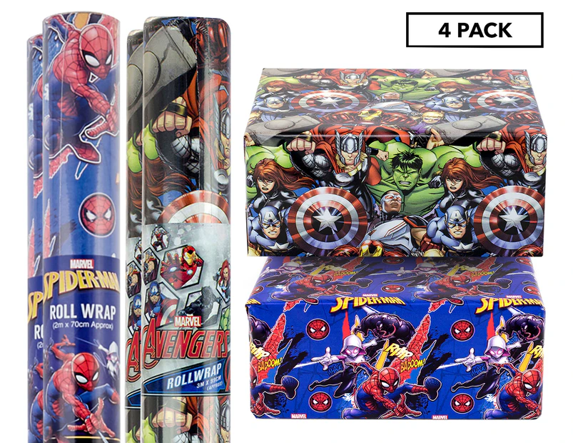 2 x 2pk John Sands Wrapping Paper - Spider-Man/Avengers