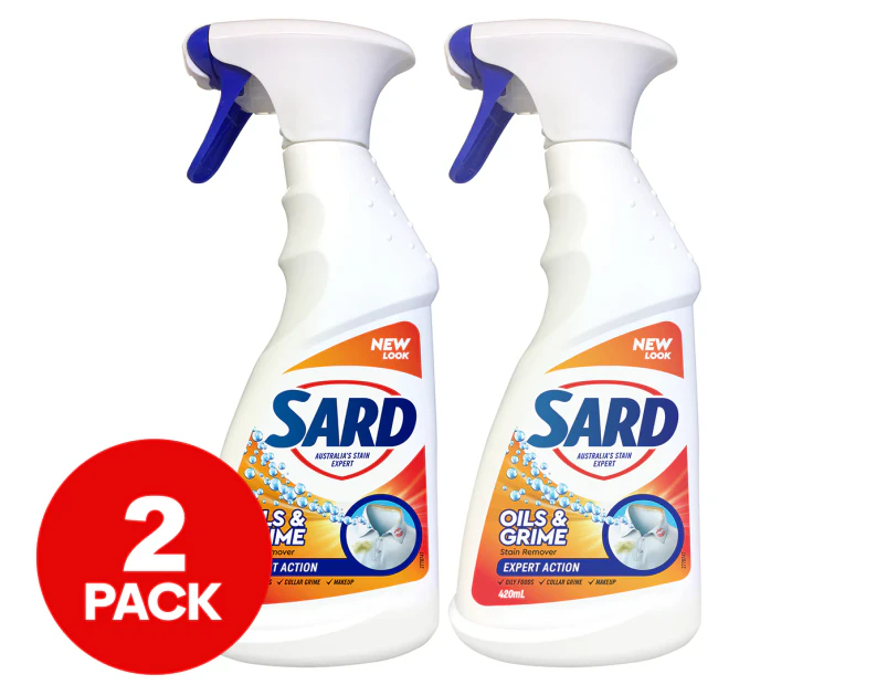 2 x 420mL Sard Oils & Grime Expert Action Stain Remover Spray
