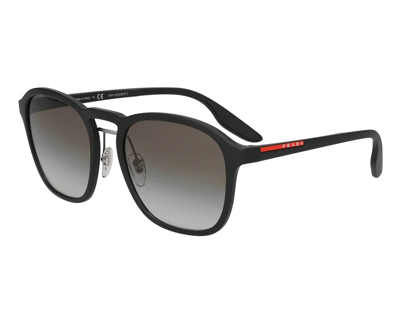 Prada Unisex Lifestyle Sunglasses - Black Rubber/Grey