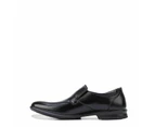 Hush Puppies Cahill Leather Slip on Business Shoes Casual Work Loafers - Black