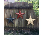 (Beige White) - Patriotic Metal Barn Star Wall Decor, 12’’ Hanging Country Rustic Metal Star for July 4th Decoration (Beige White)