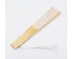 (001) - Amajiji Chinese /Japanese Vintage Retro Style Bamboo Wood Silk Folding Hand Fan for women HBSY (23cm) (001)