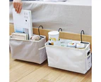 (With Pocket, Grey) - Whchiy Bedside Hanging Storage Basket Multi-function Organiser Caddy for Headboards Bunk Beds Hospital Bed Dorm Rooms (With Pocket, G