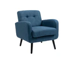 IHOMDEC Mid Century Modern Tub Chair with Upholstered Cushion Blue