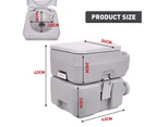 20L Portable Toilet Indoor Outdoor Commode Camping Potty Grey