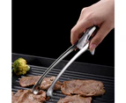4 Pack Stainless Steel Grill Tongs Korean Japanese BBQ Steak Tongs-Silver
