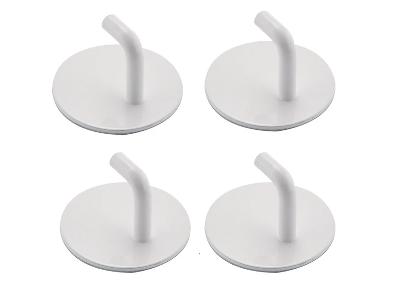 4 pack Stainless Steel Self Adhesive Hook Punch Free Kitchen Bathroom Hanger-White