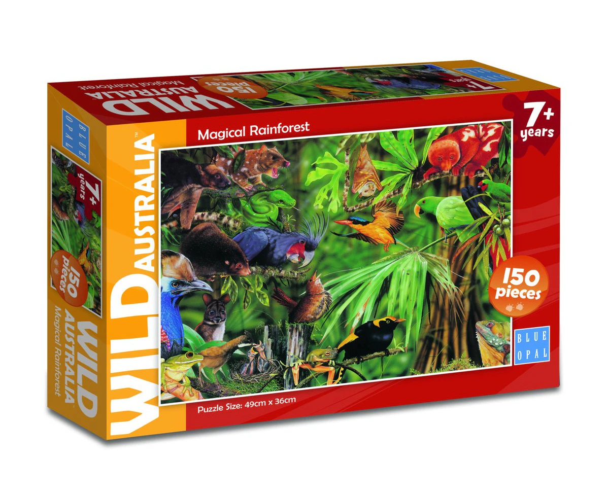 150pc Blue Opal Wild Aust Magical Rainforest Jigsaw Puzzle Interactive Toy 7+