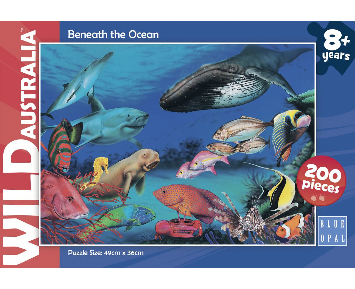 200pc Blue Opal Wild Aust Beneath the Oceans Jigsaw Puzzle Interactive Toy 8+