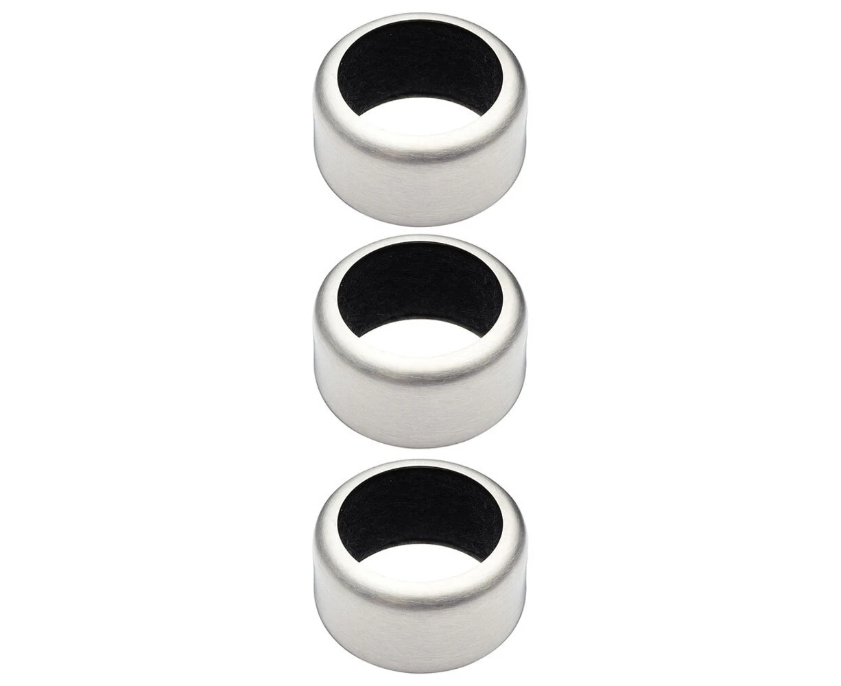 3PK Barcraft 4cm Stainless Steel Velvet Wine Bottle Drip Collar Bar Accessory