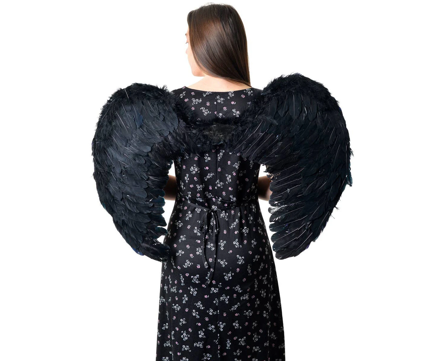 Large 80cm Feather Black Angel Costume Wings