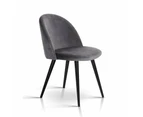 Velvet Modern Dining Chair - Dark Grey