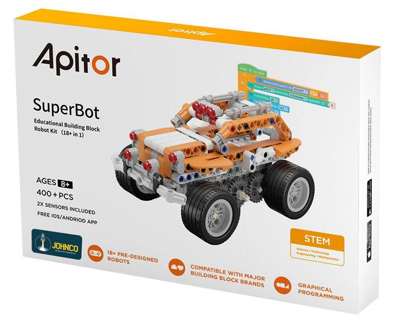 Johnco Apitor SuperBot Robotic Kit Educational Building Kids Learning Toy 8y+