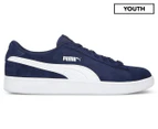 Puma Youth Boys' Smash Suede V2 SD V Sneakers - Peacoat/Puma White